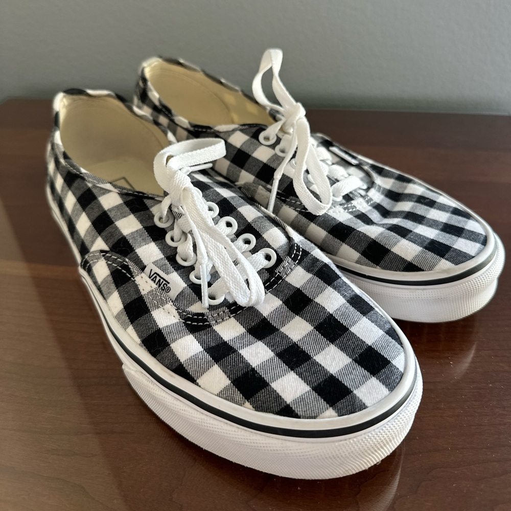 Vans Classic Black and White Plaid Sneakers